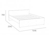Кровать 1600 НМ 011.53 Симпл Дуб Сонома