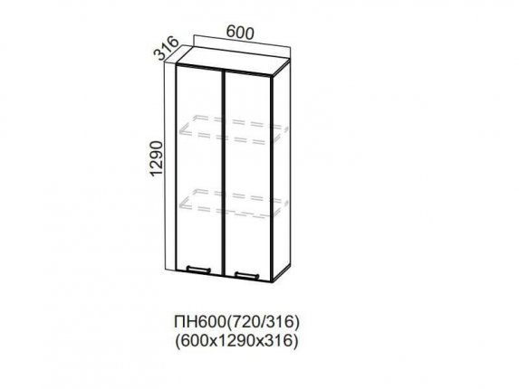 Пенал-надстройка 600 ПН600-720 Модерн 600х1290х316