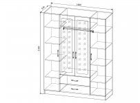 Шкаф 4-х створчатый Софи ШхВхГ 1600х2100х540 мм